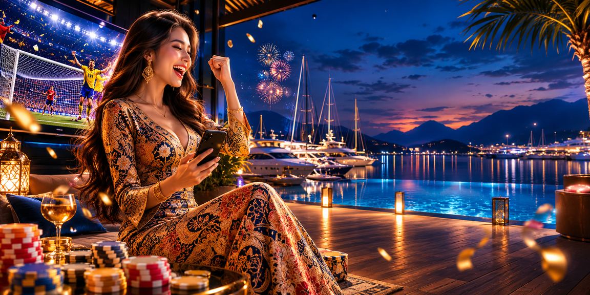 Platform pertaruhan Langkawi dengan motif batik Malaysia yang kaya warna