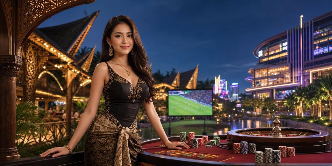 Suasana pertaruhan dalam talian gaya Sarawak dengan elemen visual Borneo Malaysia